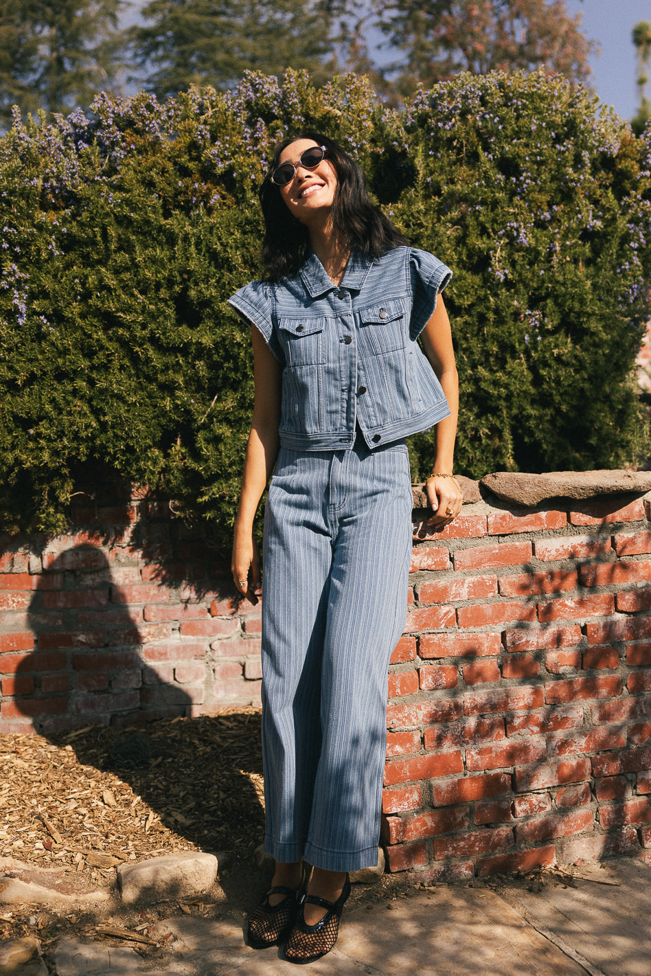 Jennie Denim Striped Wide Leg Jeans - FINAL SALE