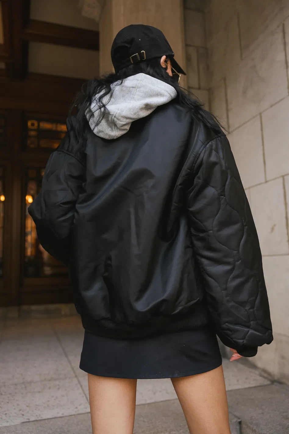 Madilyn Bomber Jacket in Black-FINAL SALE