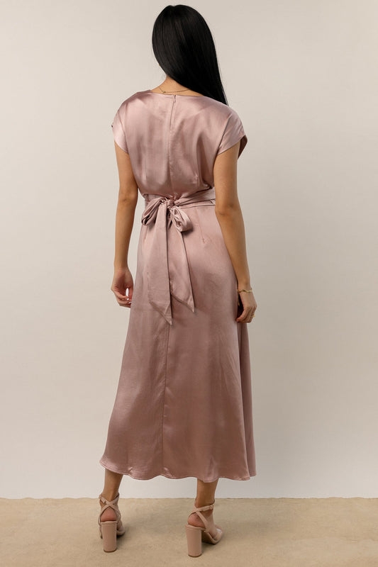 Rosalind Midi Dress in Mauve - FINAL SALE