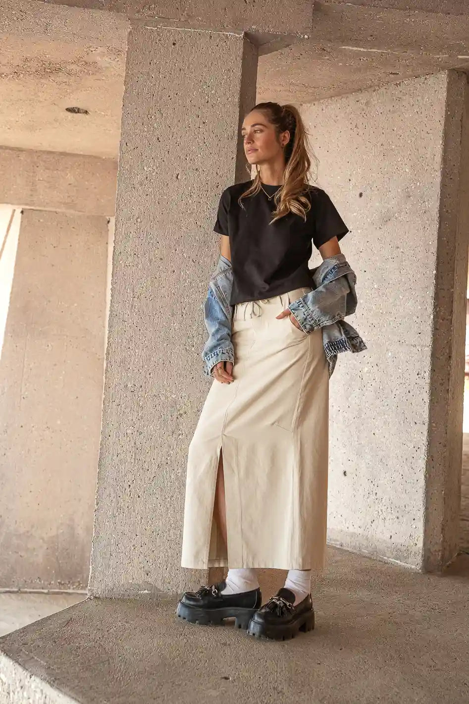 Blake Skirt in Taupe - FINAL SALE