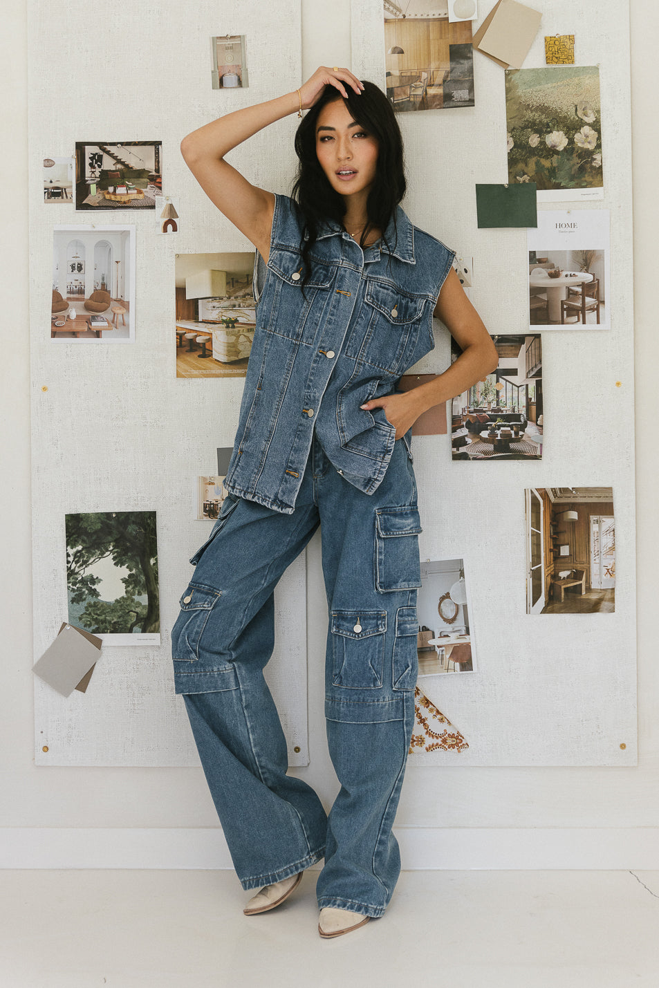 Taylor Denim Vest in Medium Wash - FINAL SALE
