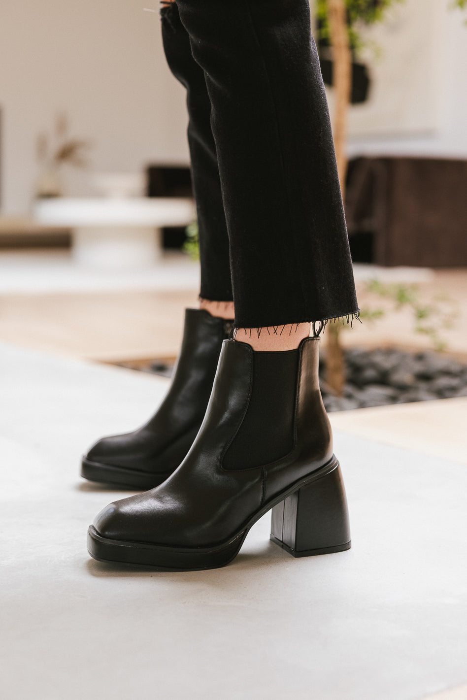 Fallon Heeled Boots in Black - FINAL SALE