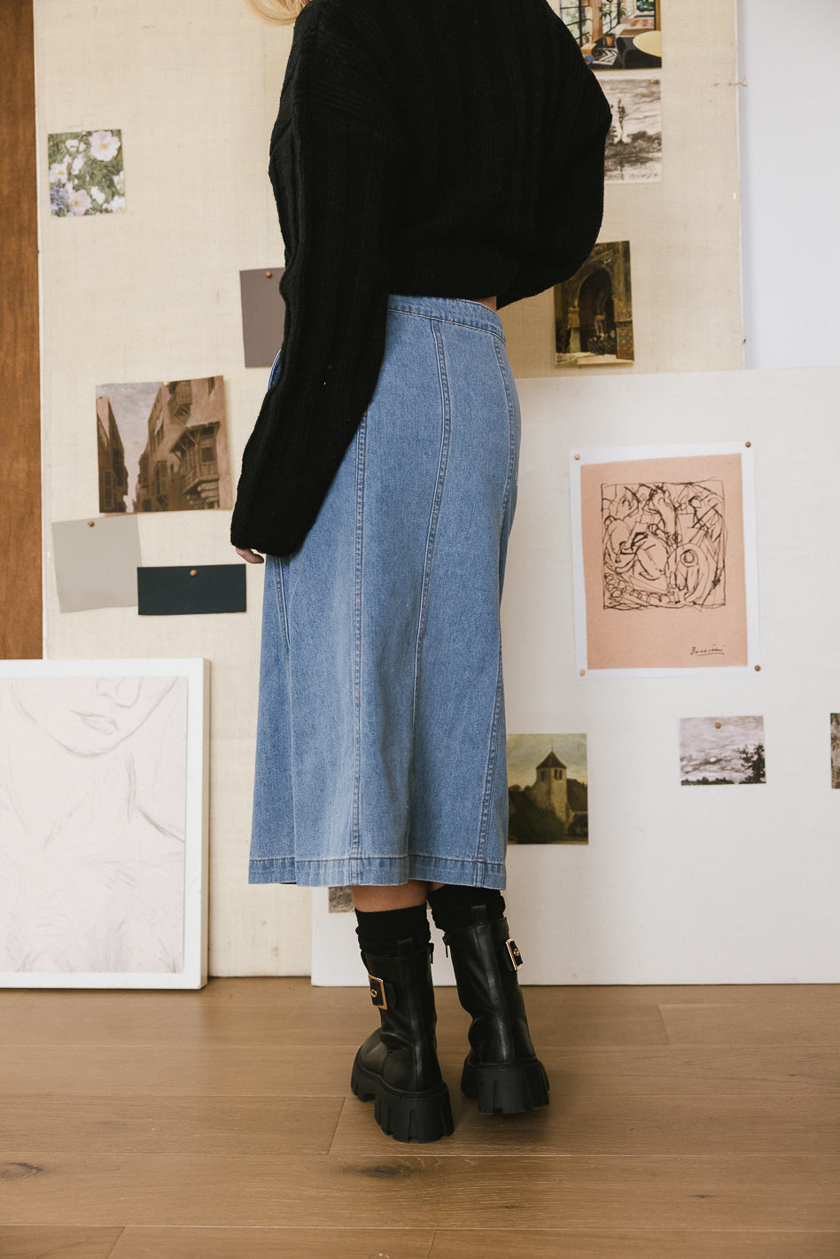 Kaylee Button Denim Skirt - FINAL SALE