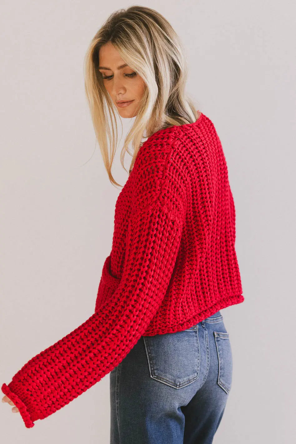 Janelle Knit Cardigan in Red - FINAL SALE