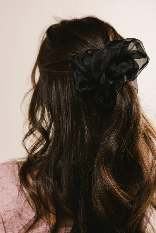Organza Oversized Scrunchie in Black