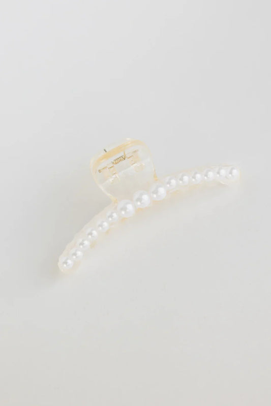 White Pearl Claw Clip in Large - FINAL SALE