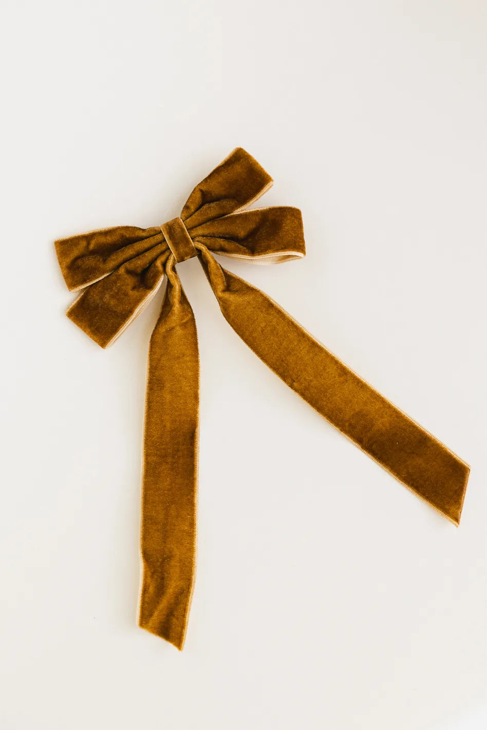 Velvet Bow Hair Clip in Brown - FINAL SALE