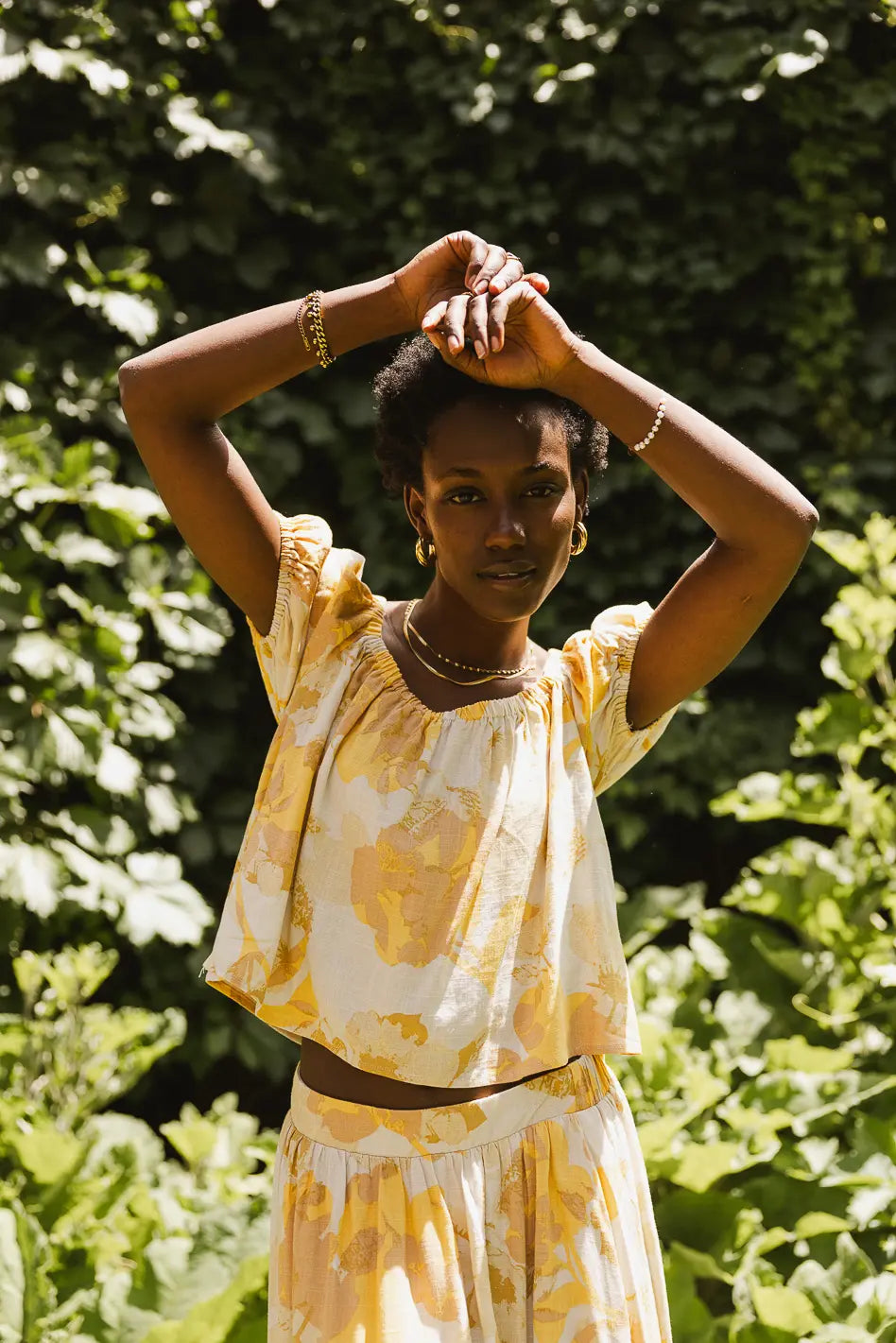 Saffron Floral Crop Top - FINAL SALE