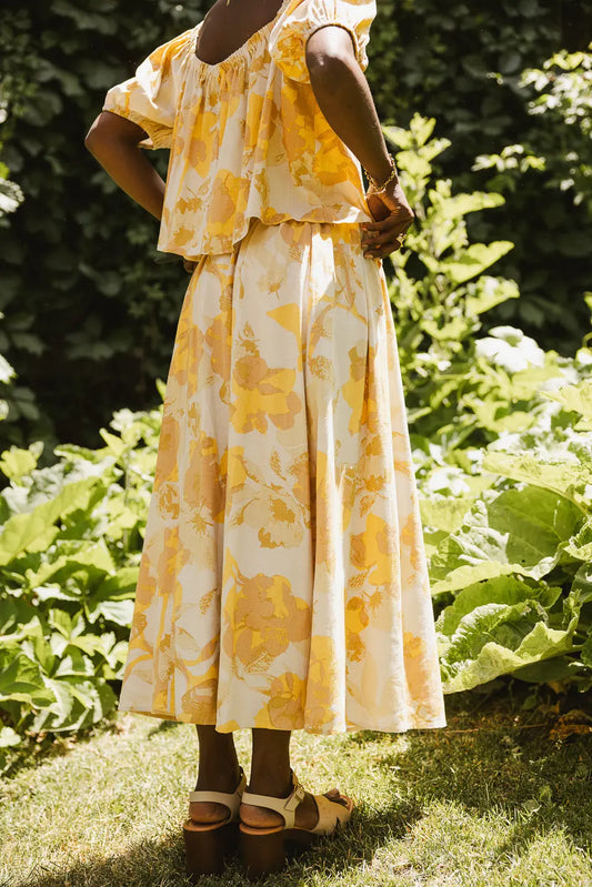 Saffron Floral Midi Skirt - FINAL SALE