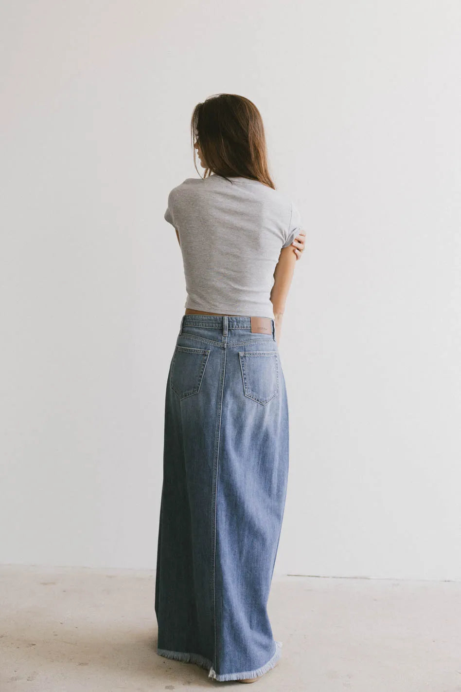 Heather Denim Maxi Skirt - FINAL SALE