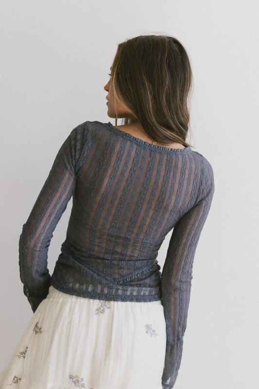 Linnea Lace Top in Blue - FINAL SALE