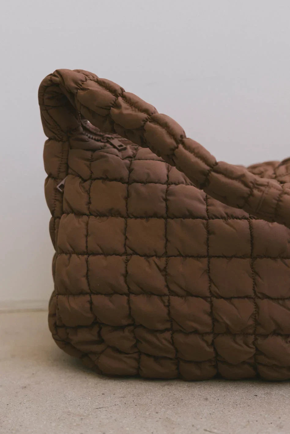 Nora Quilted Tote Bag in Brown - FINAL SALE
