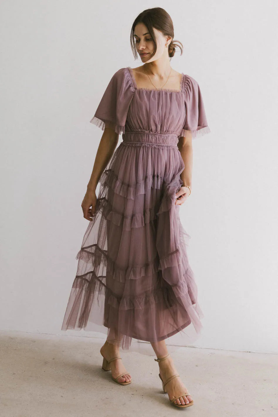 Eugena Ruffled Maxi Dress in Lavender - FINAL SALE