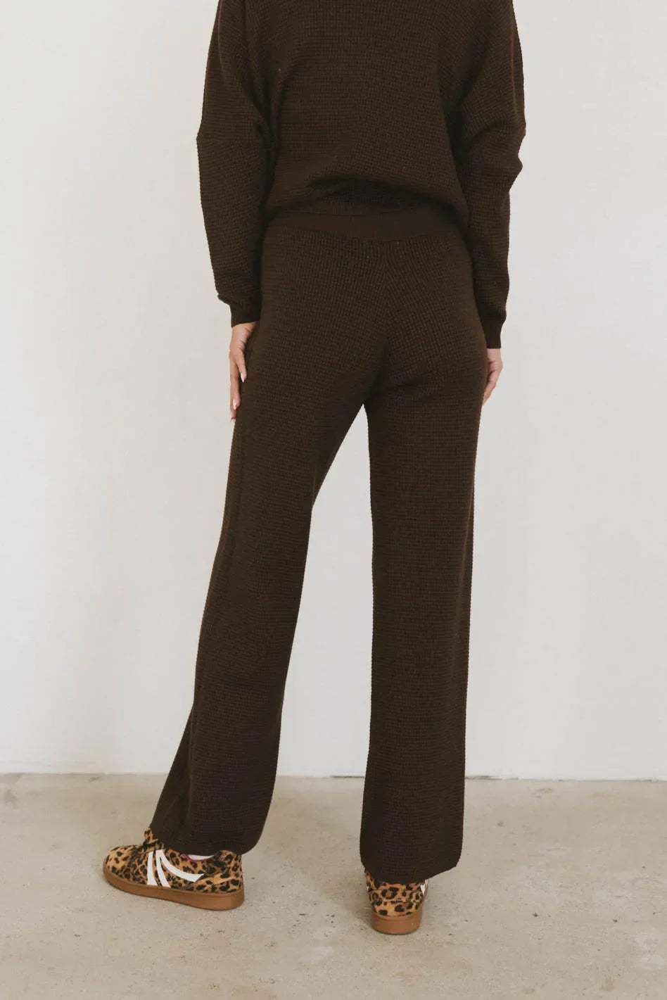 Jesse Waffle Knit Pants in Brown - FINAL SALE