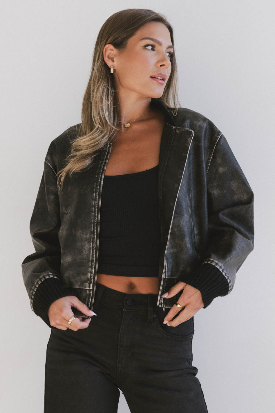 Clarissa Bomber Jacket in Black - FINAL SALE