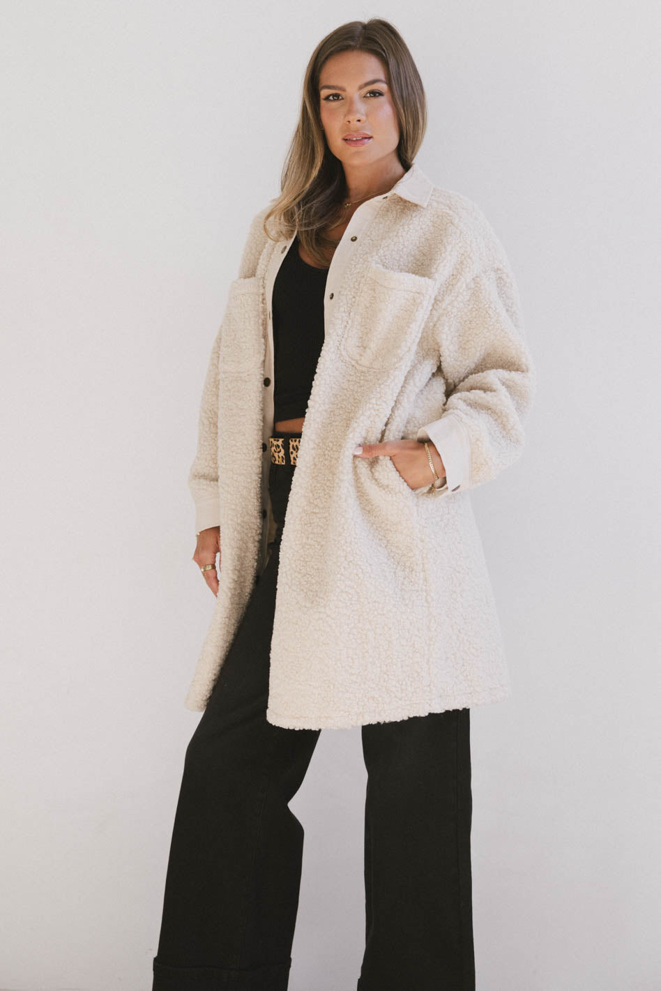 Milandra Sherpa Long Jacket - FINAL SALE