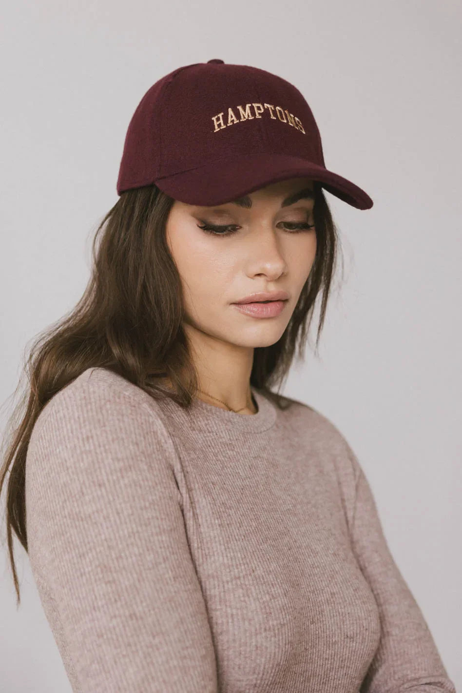 Hamptons Baseball Cap in Burgundy - FINAL SALE