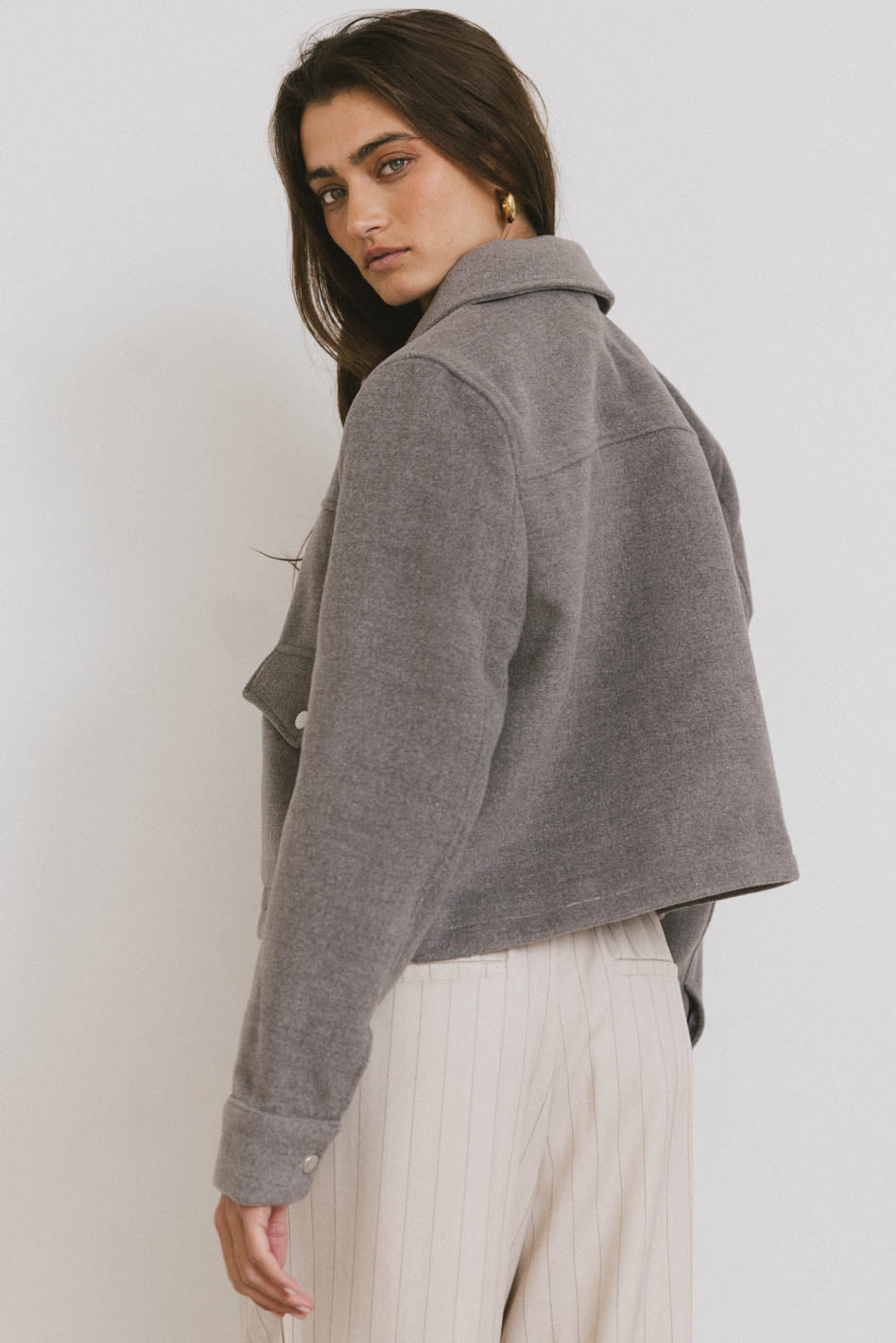 Nina Wool Blend Jacket in Grey - FINAL SALE