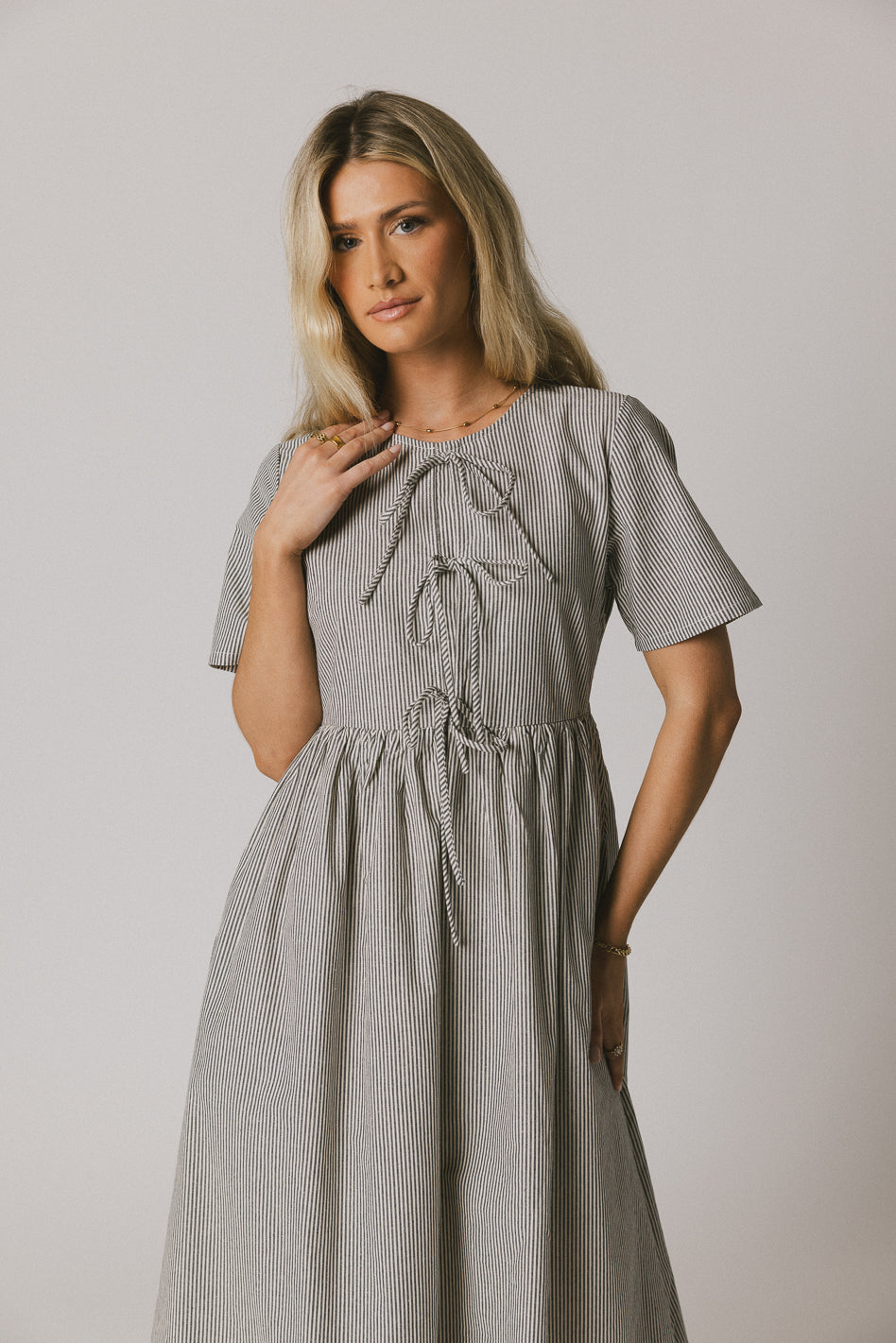 Narla Striped Maxi Dress in Navy - FINAL SALE