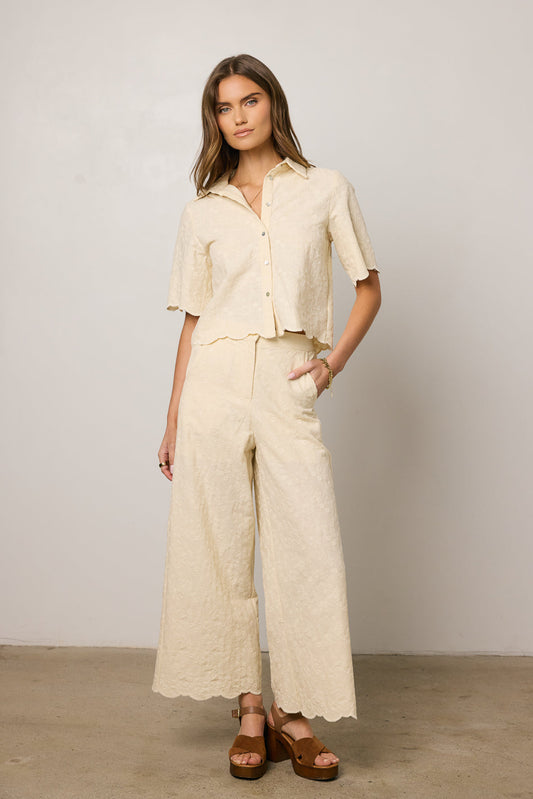 Perrie Floral Button Up in Cream - FINAL SALE