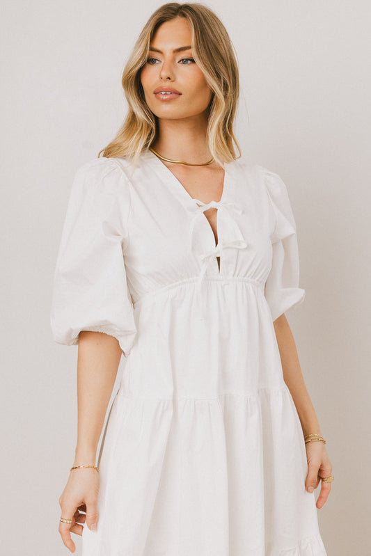 Nadia Midi Dress in Cream - FINAL SALE