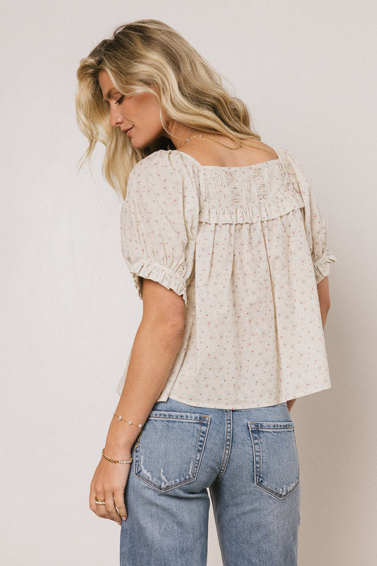 Tiffany Floral Blouse in Cream - FINAL SALE