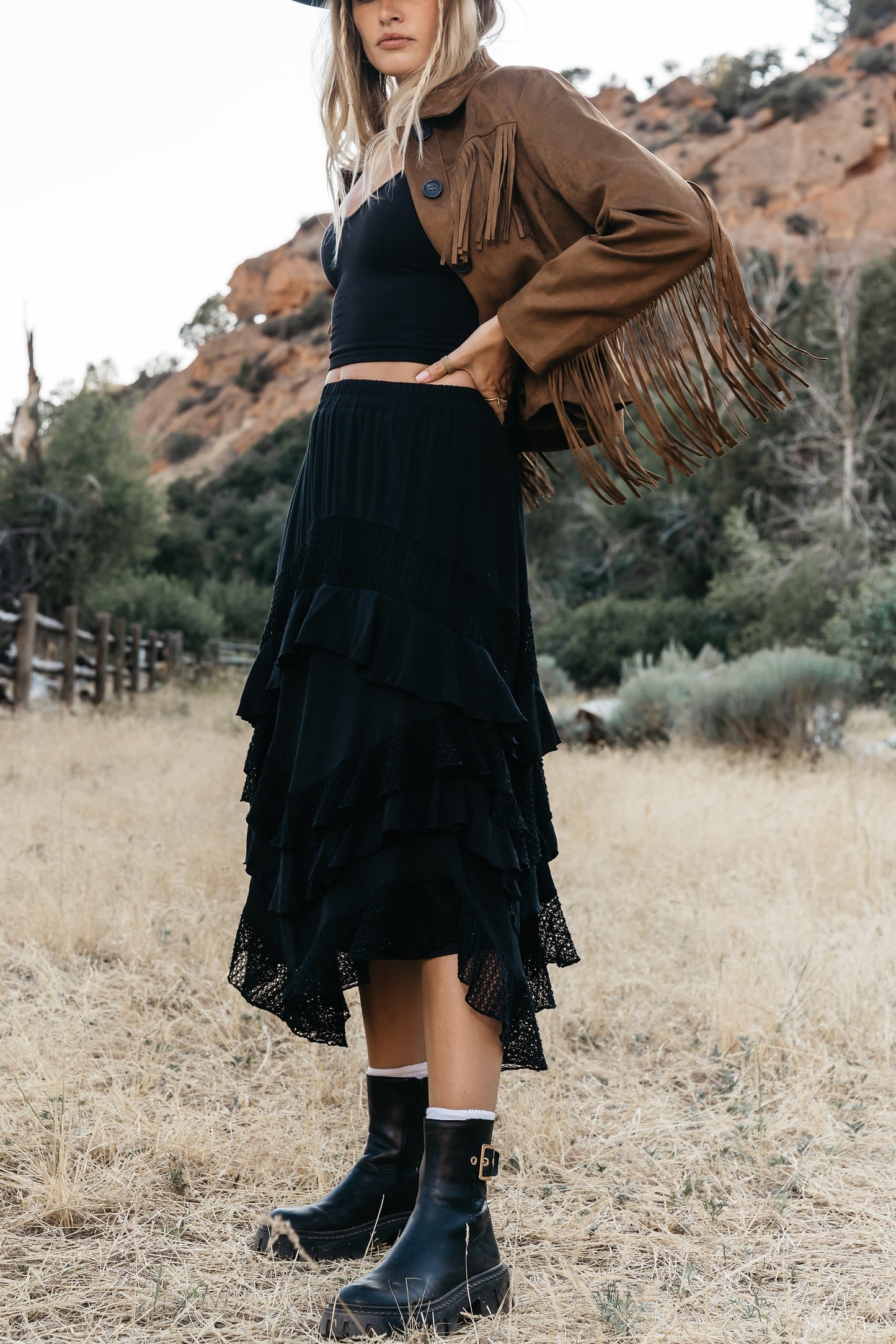 Megan Tiered Midi Skirt - FINAL SALE