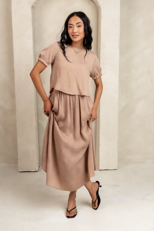 Elani Maxi Skirt in Mocha - FINAL SALE