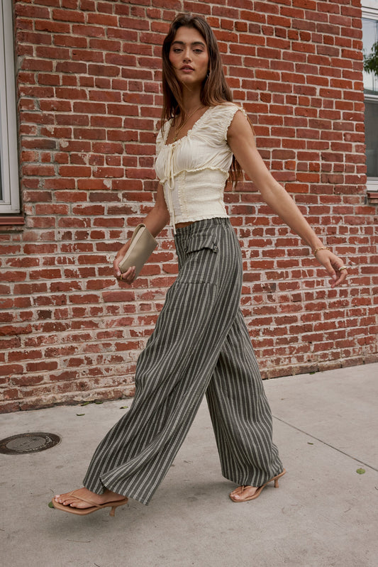 Mayson Wide Leg Pants in Olive - FINAL SALE