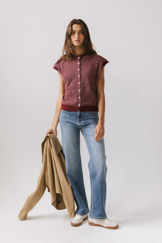 Clark Cardigan in Wine - FINAL SALE