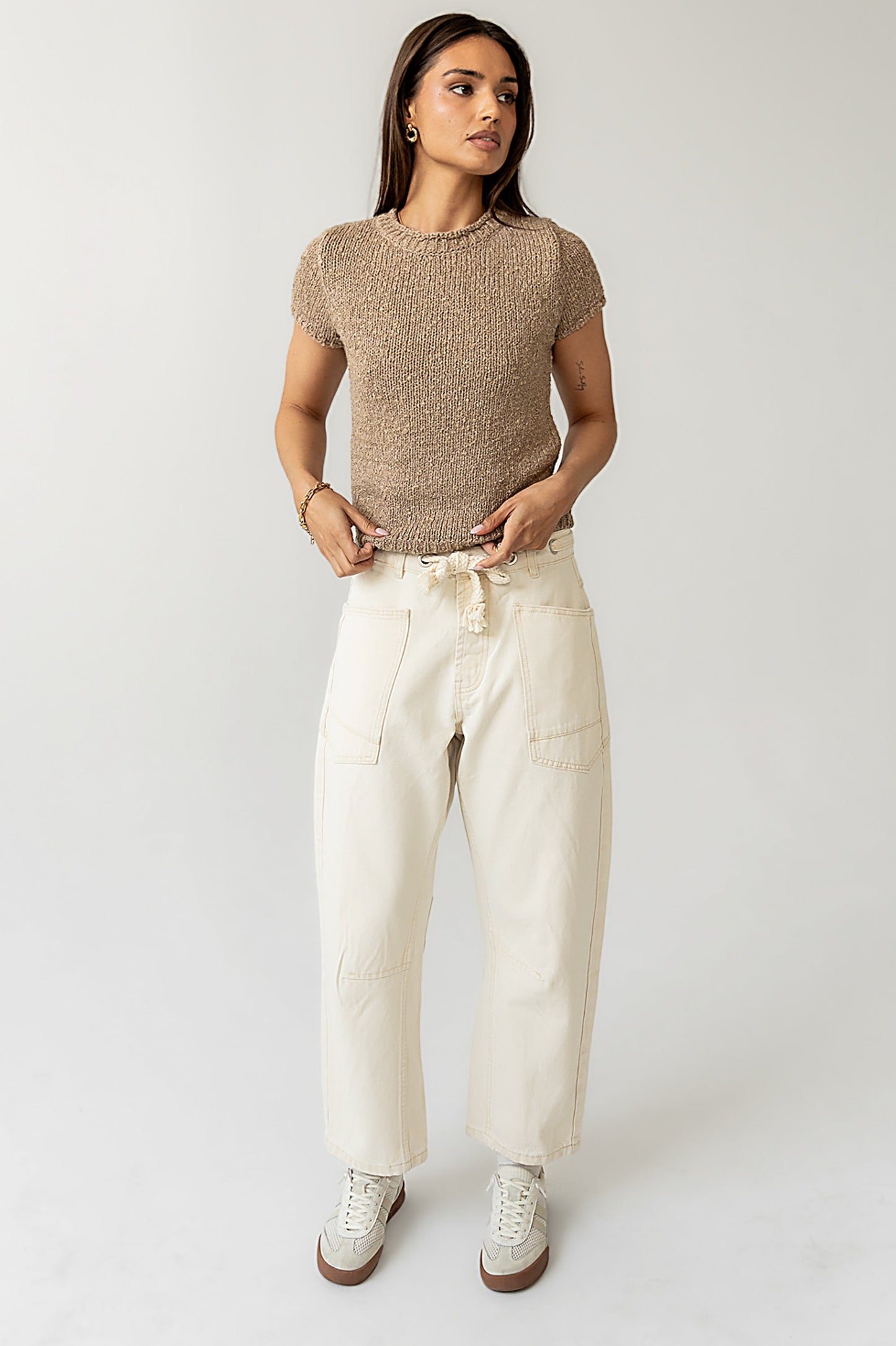 Jocelyn Barrel Jeans in Cream - FINAL SALE