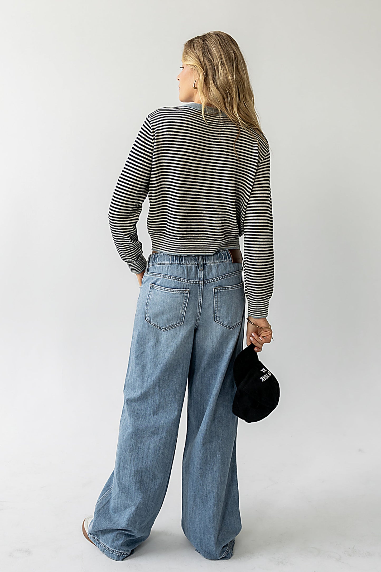Josy Button Front Cardigan in Dusty Blue