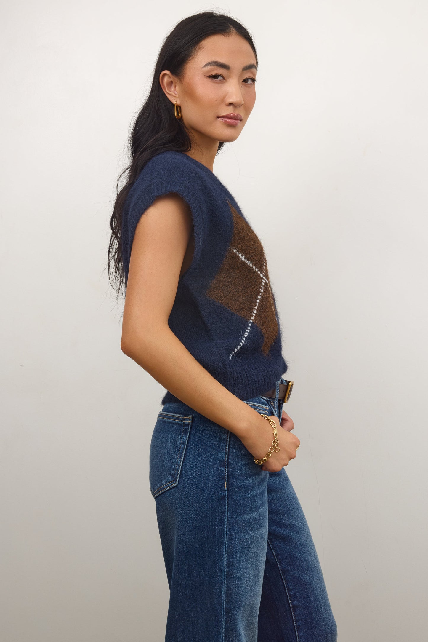 Jessie Sweater Vest in Navy - FINAL SALE
