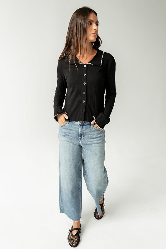 Jazmine Contrast Top in Black