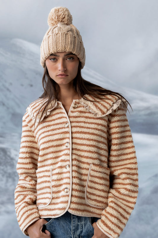 Manny Striped Sherpa Jacket