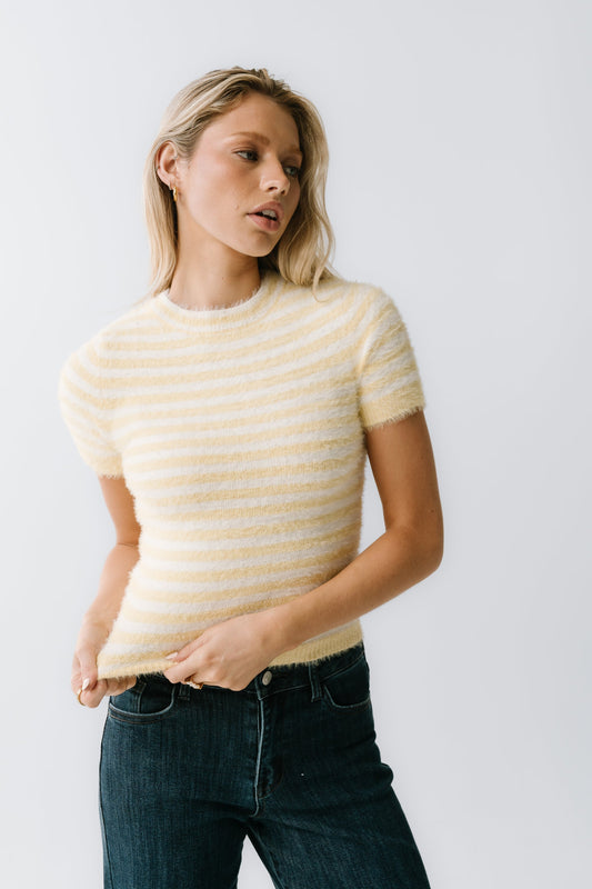 Mazie Fuzzy Sweater in Yellow