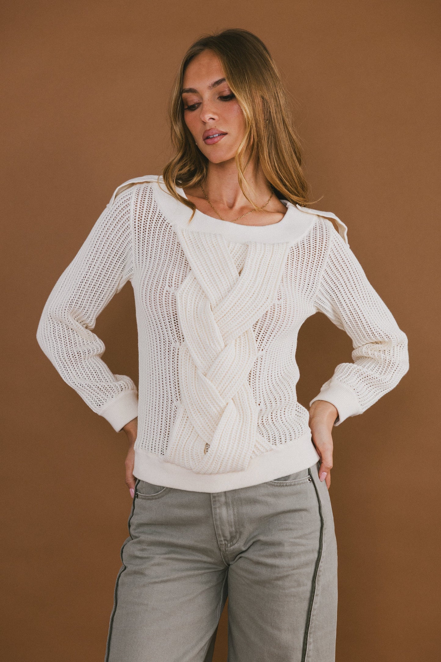 Brynn Braided Sweater