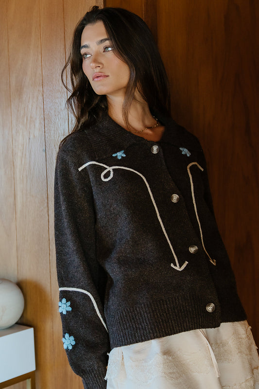 Ramero Embroidered Cardigan - FINAL SALE