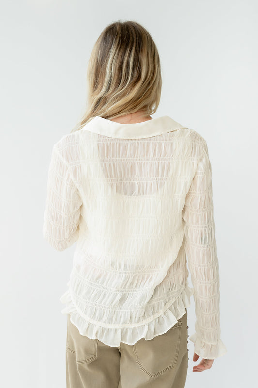 Nicola Sheer Blouse in Cream