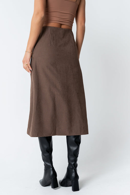 Miley Midi Skirt in Brown - FINAL SALE