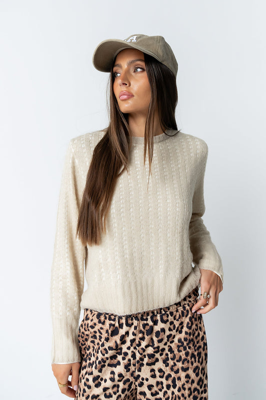 Leo Layered Sweater in Beige