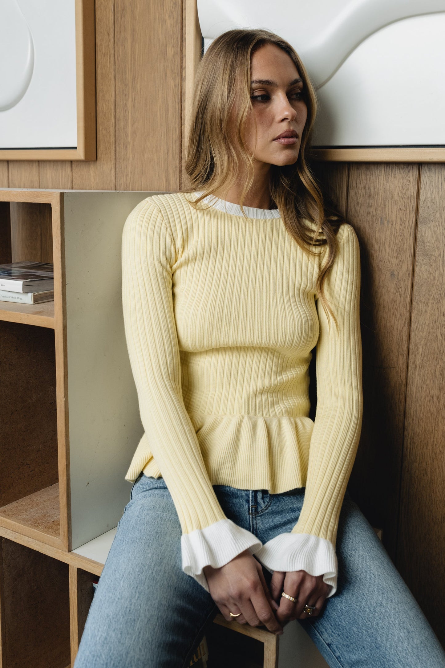 Berkley Peplum Top in Yellow