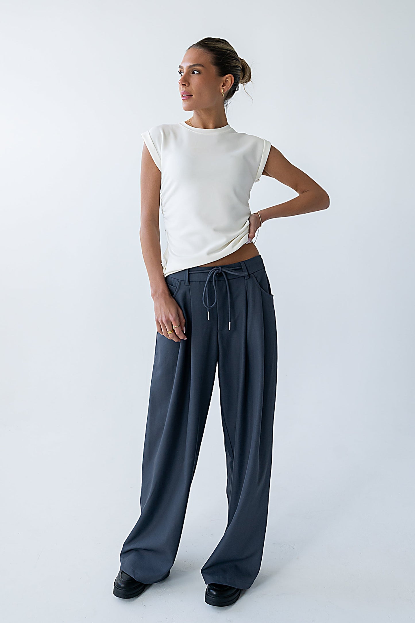 Johny Asymmetrical Top in White