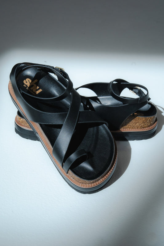 Carol Strappy Sandal in Black