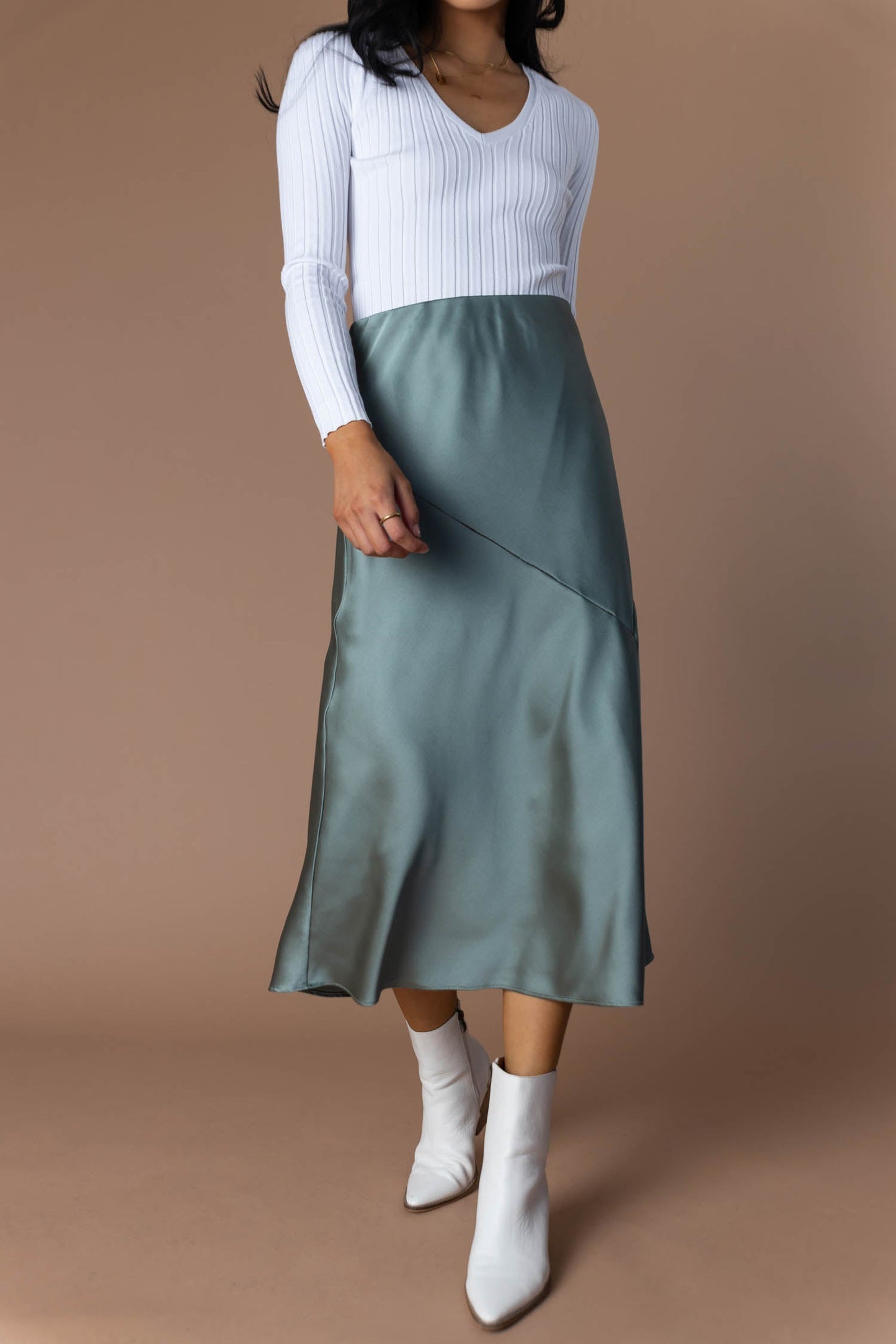 Zada Midi Skirt in Sage - FINAL SALE
