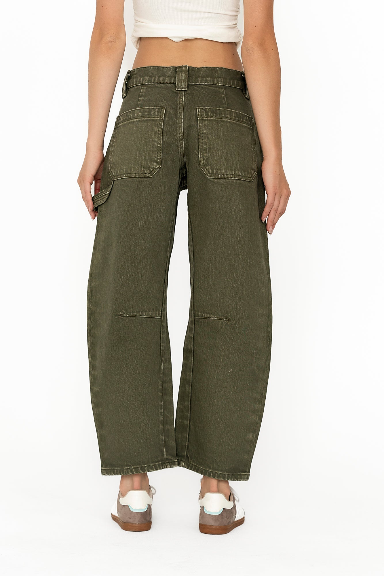 Scottie Barrel Jeans in Olive - FINAL SALE