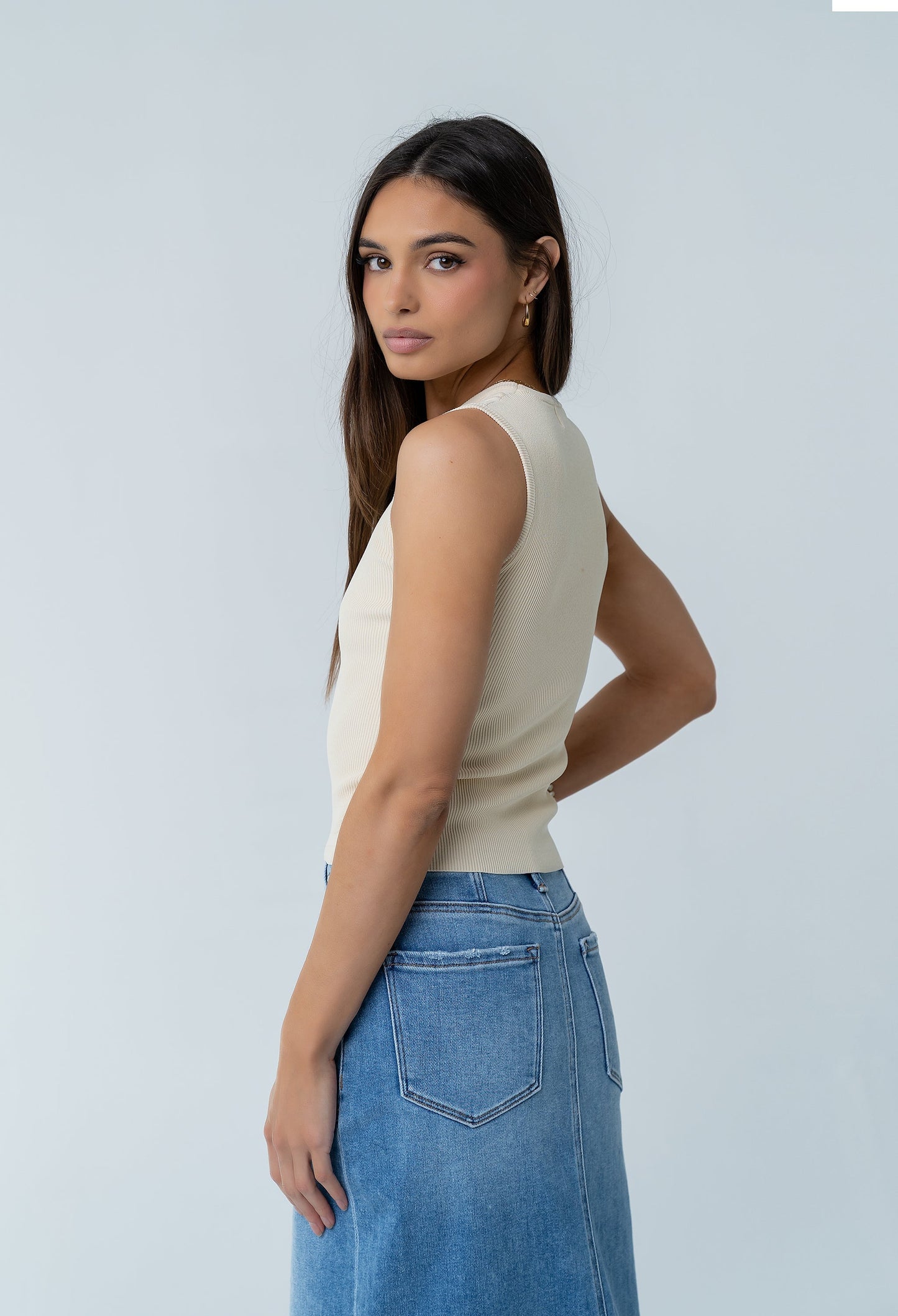 Ollie Cutout Tank Top in Yellow