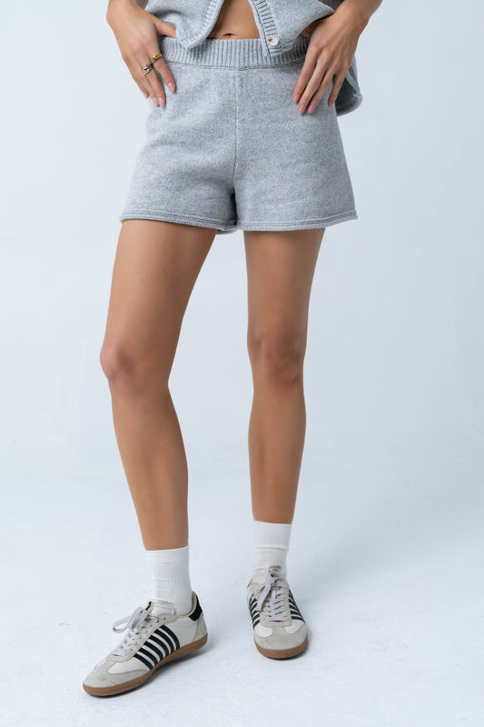 Paige Knit Shorts in Grey