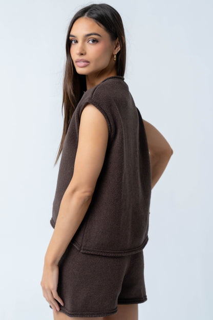 Paige Knit Sweater in Brown