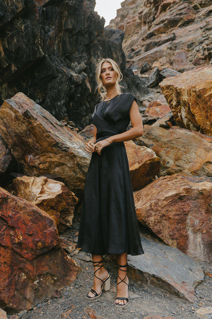 Rosalind Midi Dress in Black - FINAL SALE